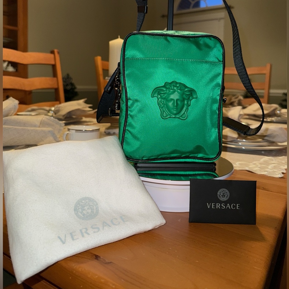 Versace Emerald Green Messenger Bag NWT!